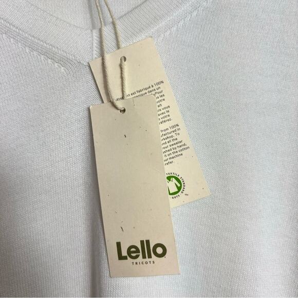 LELLO XXXL V-NECK LONG SLEEVE WHITE MEN SWEATER BRAND NEW WITH TAGS - Picture 4 of 7
